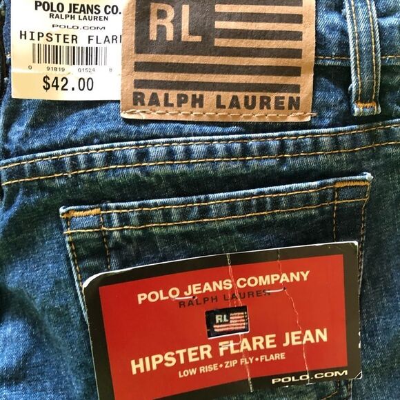 New Ralph Lauren Hipter Flare Denim Jeans Blue 3/4 - Picture 8 of 9